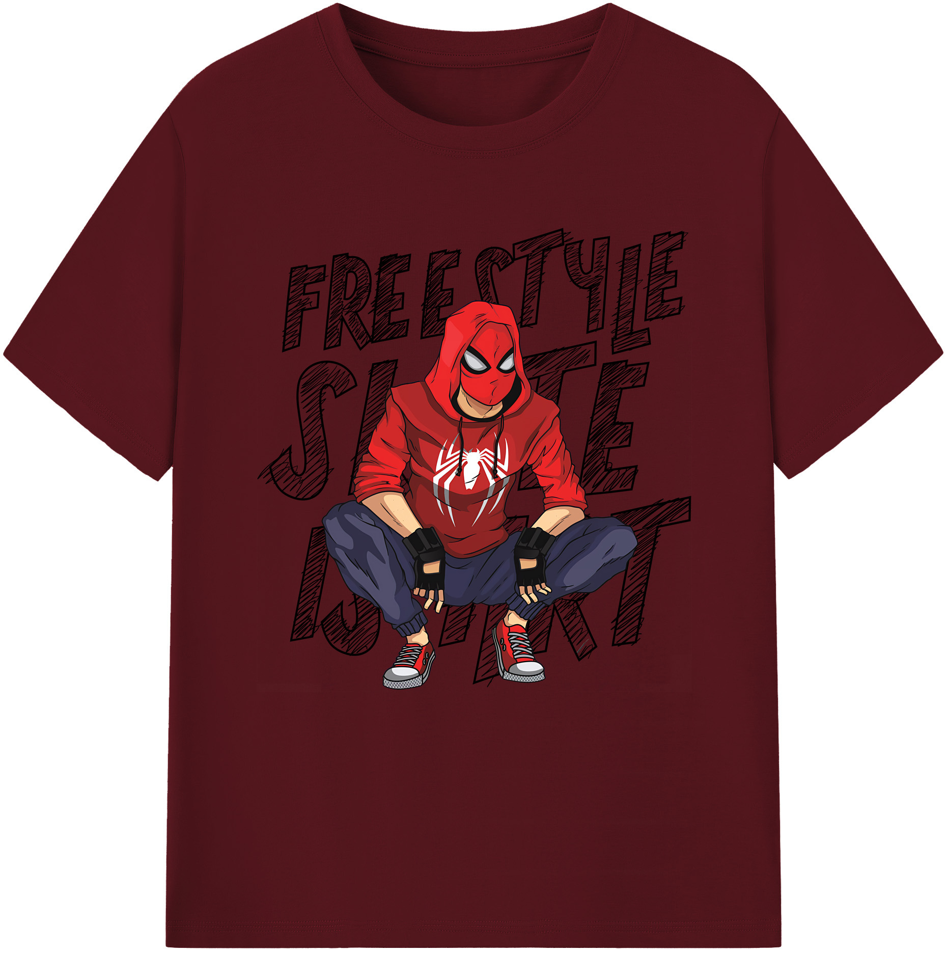 Spider Man スパイダーマン 綿100％半袖Tシャツ（フロントプリント）